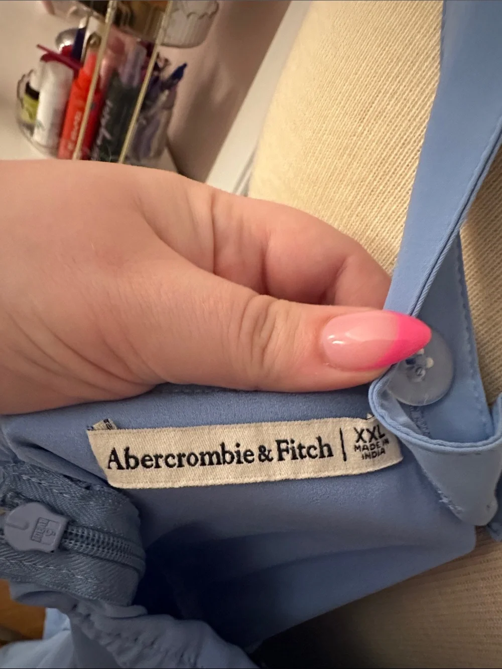Abercrombie & Fitch Sky Blue Ruffle Tie-Front Maxi Dress